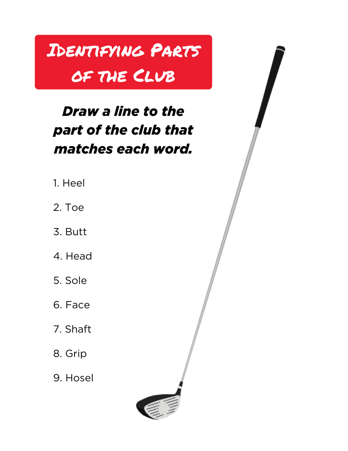 Activity of the Month Identifying Parts of the Club Northern Nassau County